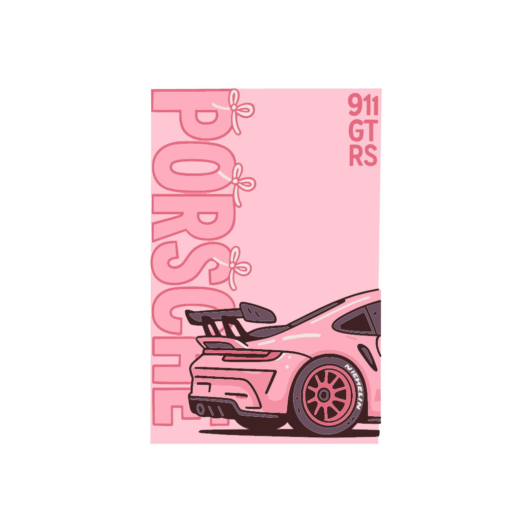 Pink Porsche Sticker
